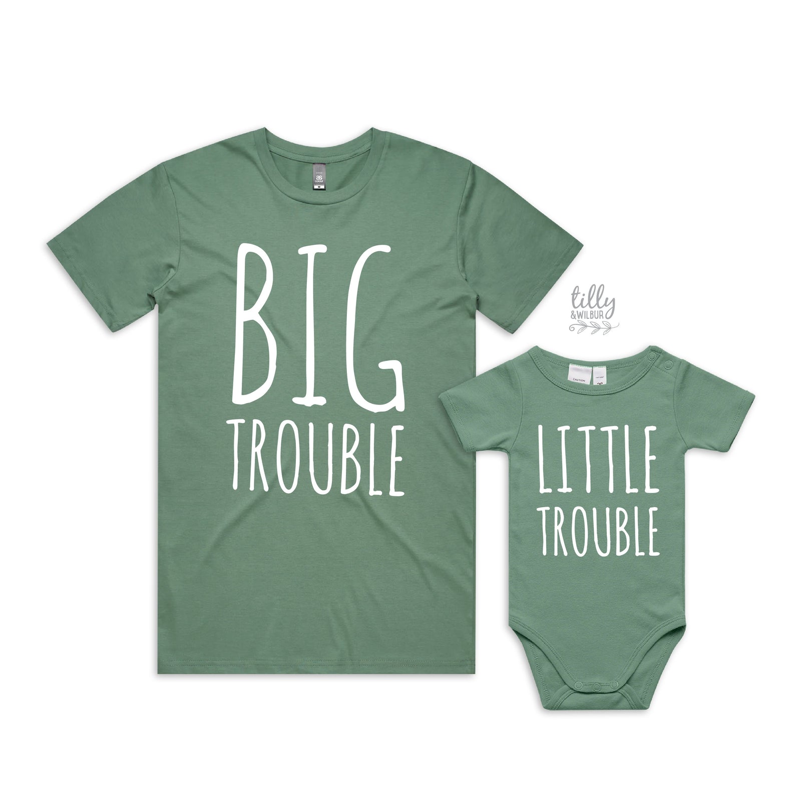 Big Trouble and Little Trouble – Matching Family Shirt and Bodysuit