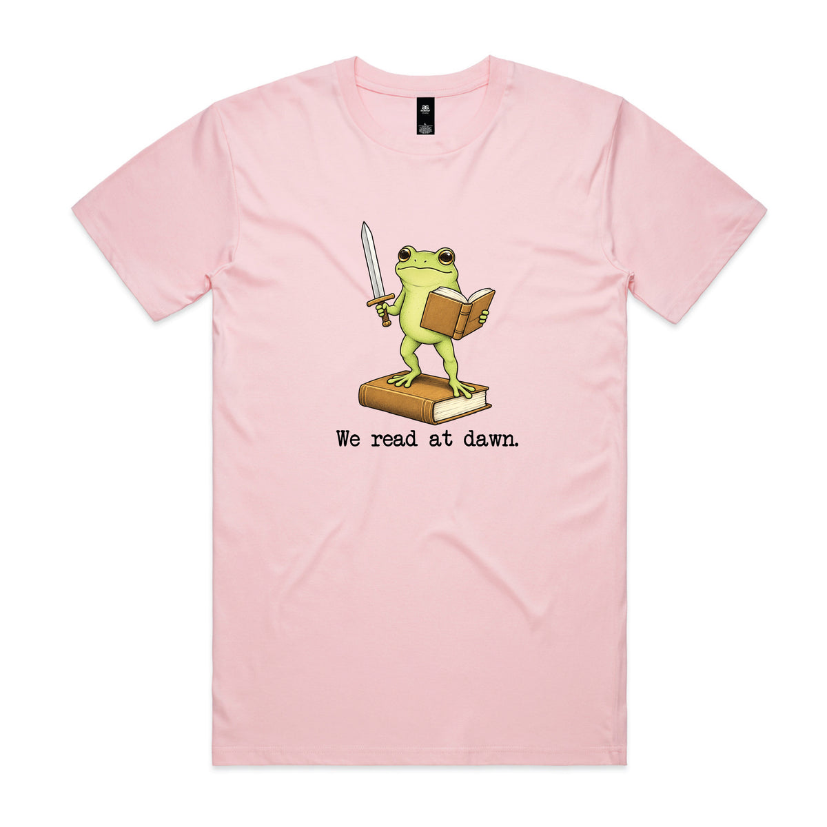 Book Lover T-Shirt – We Read At Dawn Sword Frog Reader Tee