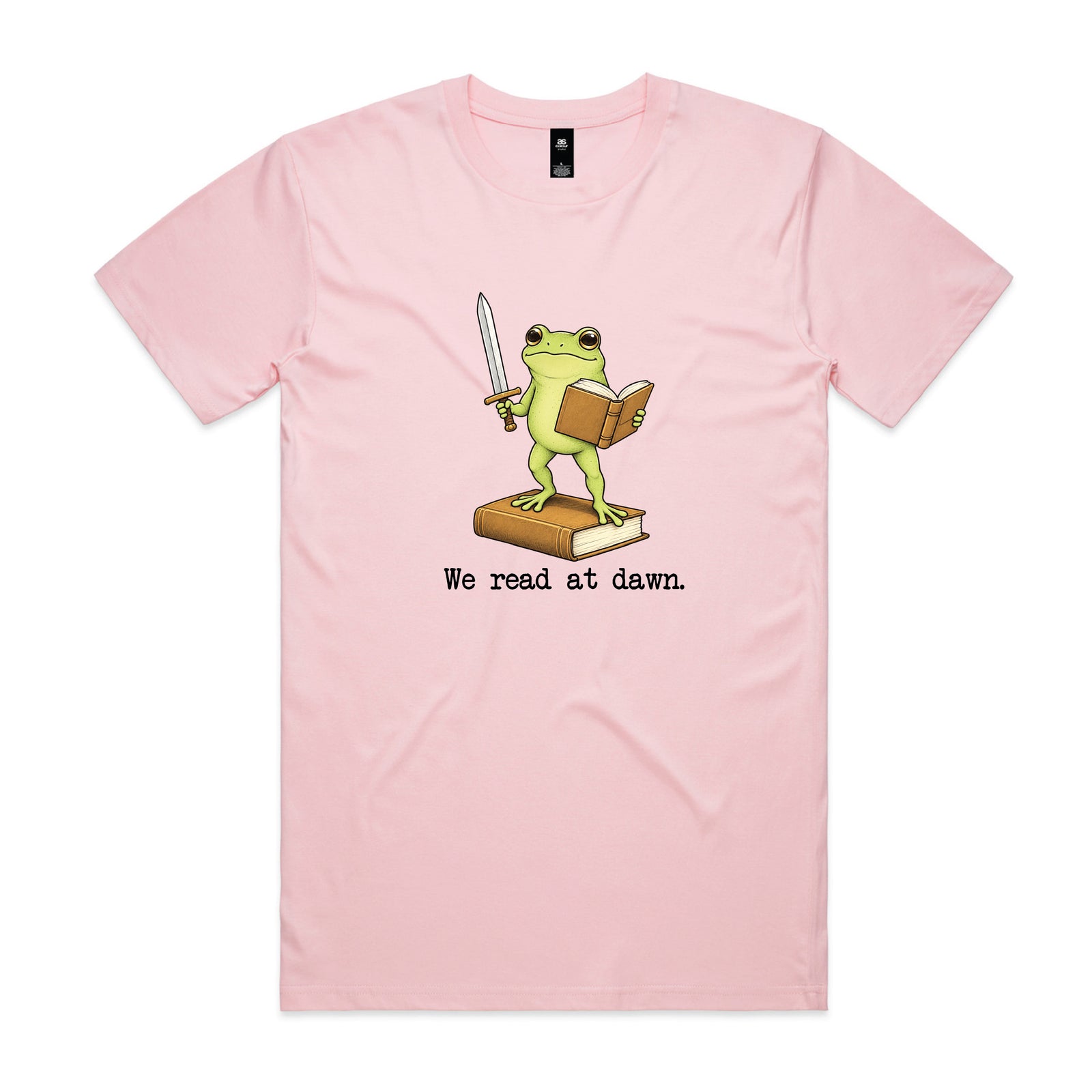 Book Lover T-Shirt – We Read At Dawn Sword Frog Reader Tee