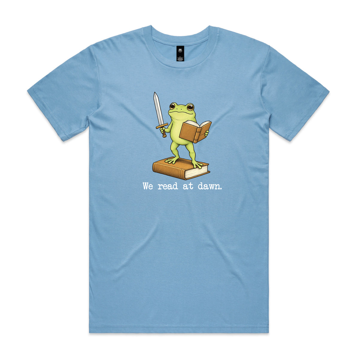Book Lover T-Shirt – We Read At Dawn Sword Frog Reader Tee