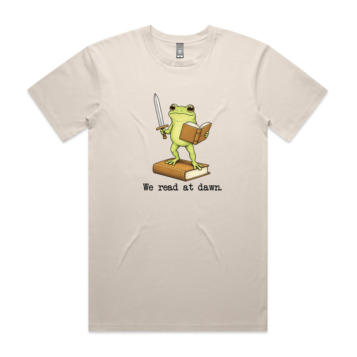 Book Lover T-Shirt – We Read At Dawn Sword Frog Reader Tee