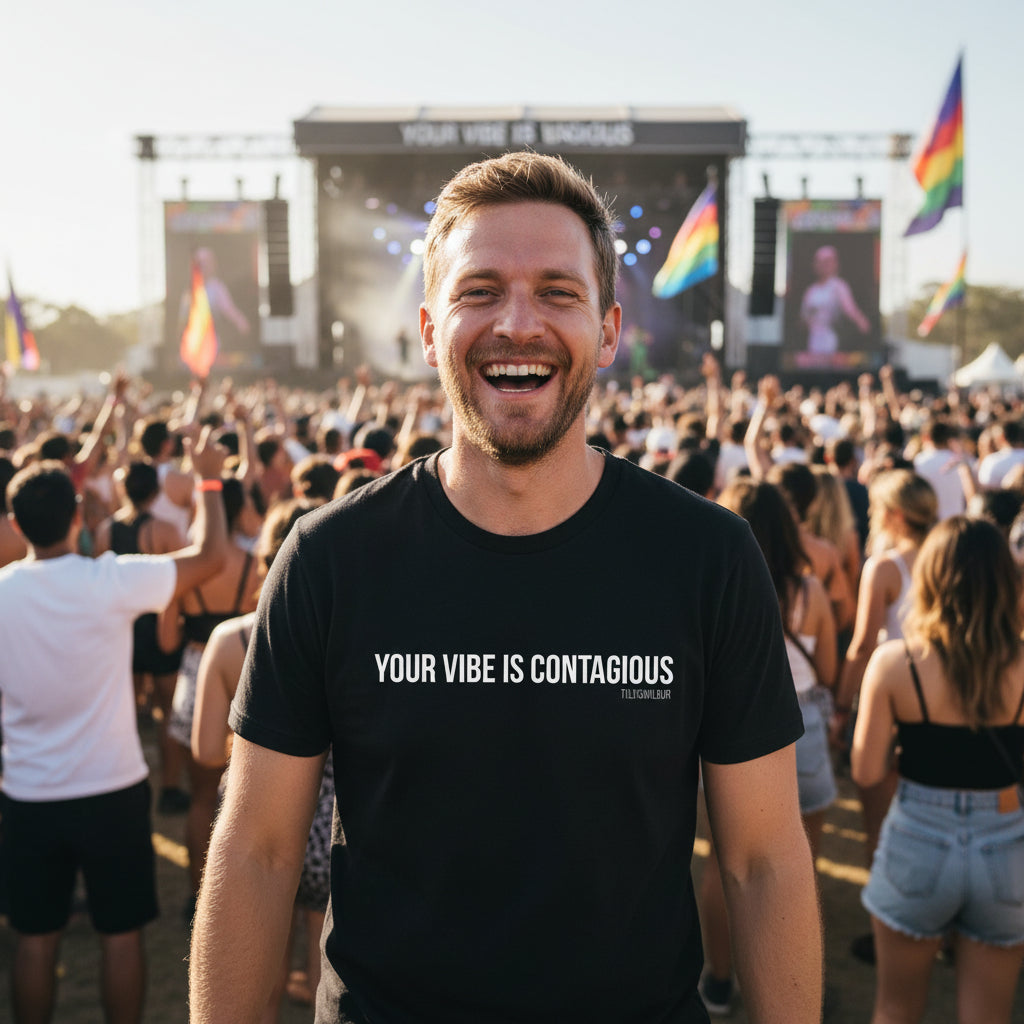 Your Vibe Is Contagious Tee – Statement Slogan T-Shirt