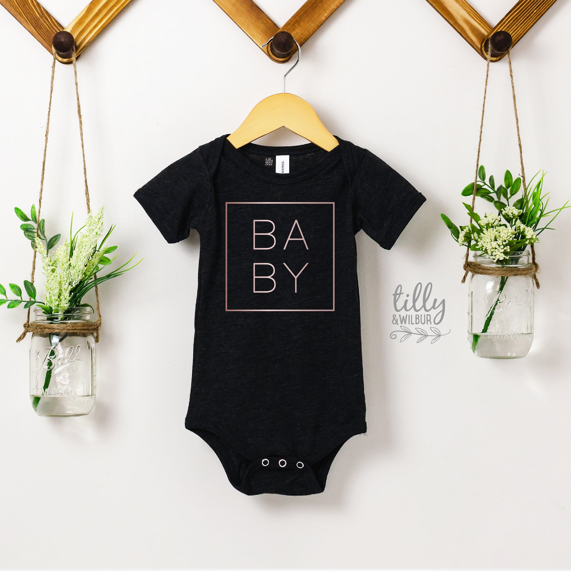BABY bodysuit with rose gold print