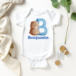 B Is For Bear Alphabet Baby Bodysuit