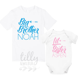 Personalised Big Brother Little Sister Set
