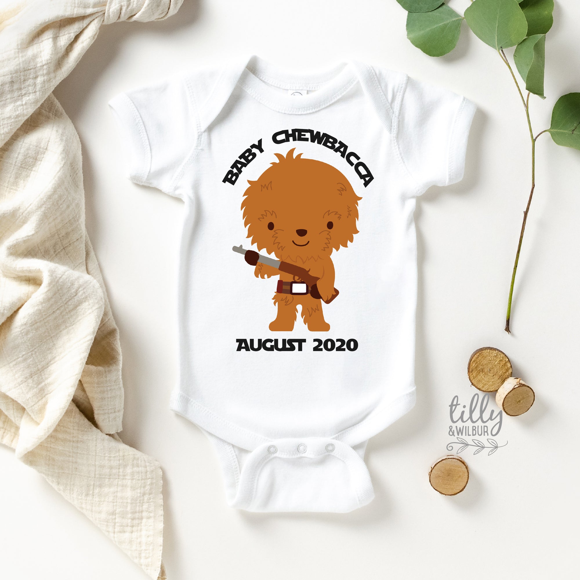 Baby Chewbacca Pregnancy Announcement Baby Bodysuit