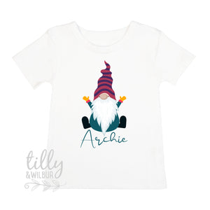 Personalised Christmas Gnome T-Shirt For Boys