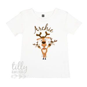 Personalised Christmas Reindeer T-Shirt