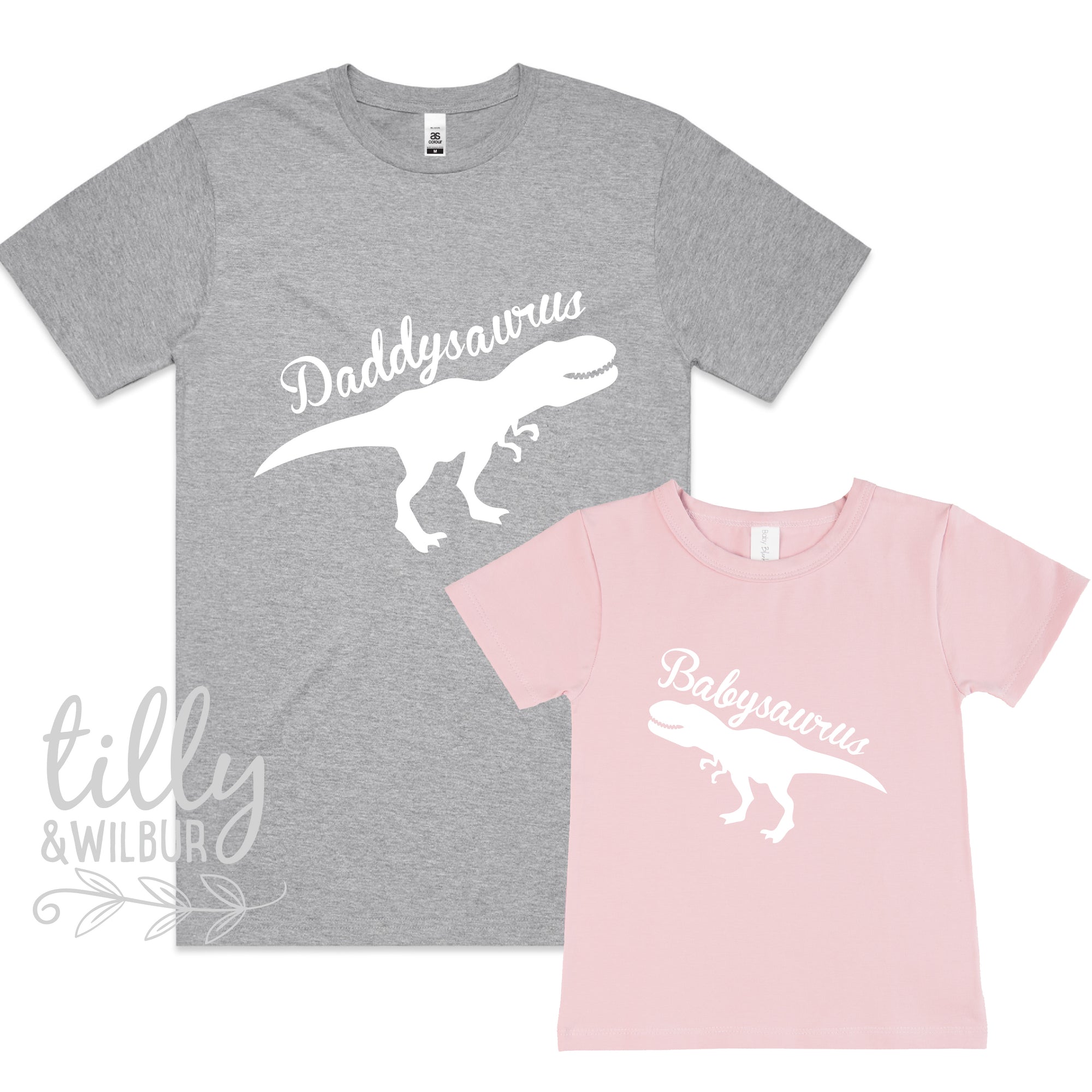 Daddysaurus and Babysaurus Daddy Daughter Dinosaur Set