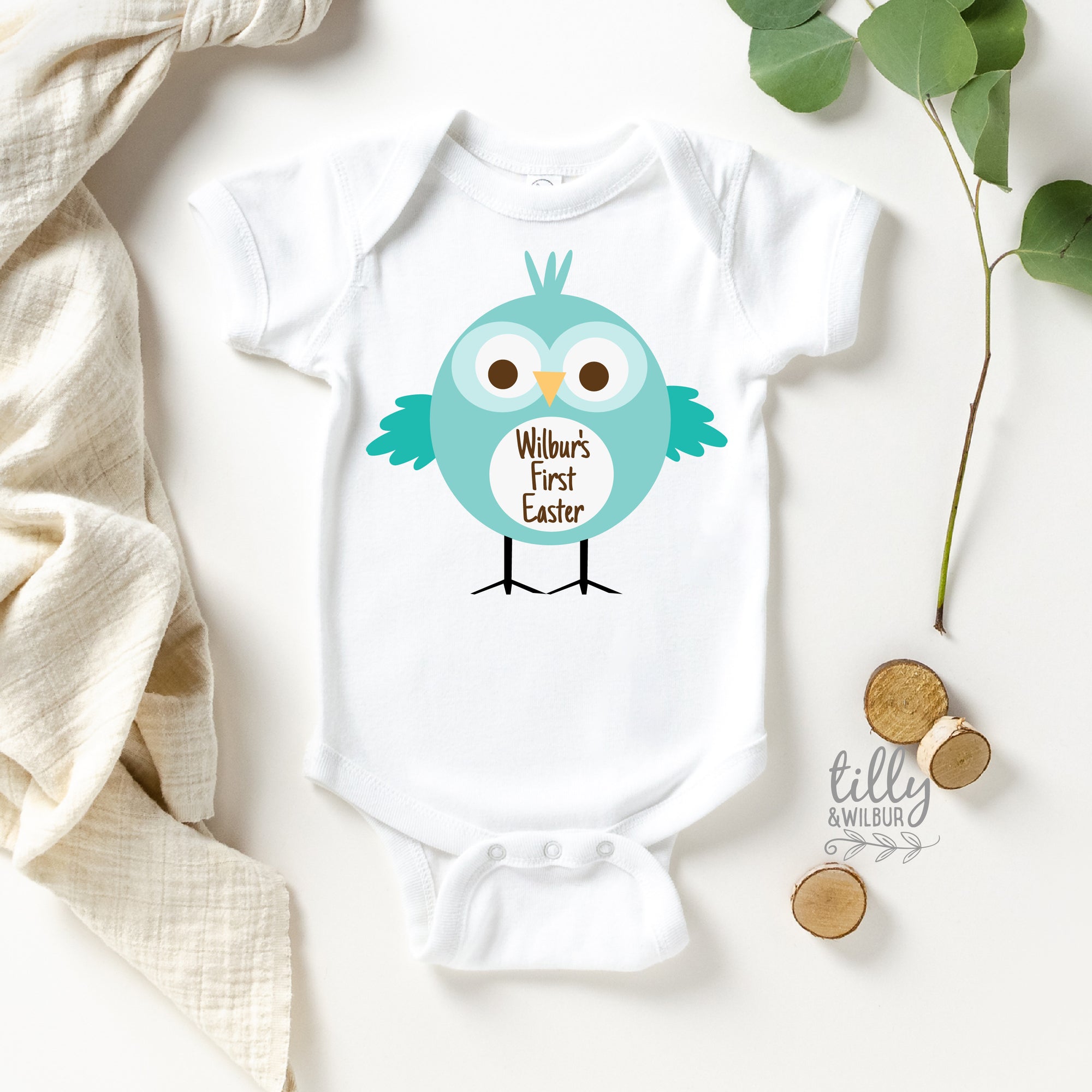 Personalised Little Chick 1st Easter Baby Bodysuit