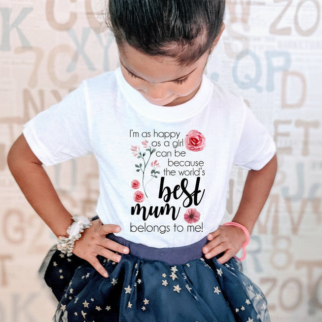 World’s best mum belongs to me shirt for girls, cute kids Mother’s Day outfit, toddler and kids t-shirt Australia