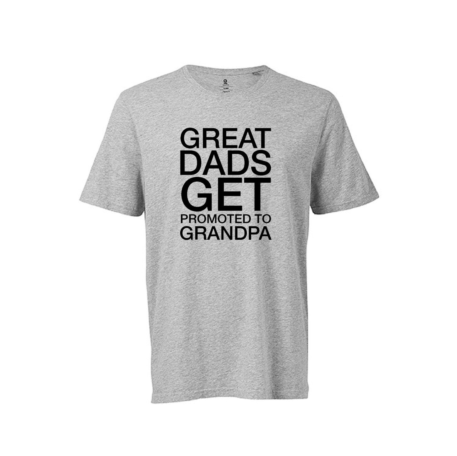 Great Dads Get Promoted To Grandpa T-Shirt For Men, Men's Shirt Gift For Pregnancy Announcement, Family Reveal, Cotton T-Shirt, M-GY-SS-T
