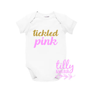 Tickled Pink Baby Bodysuit, Newborn Gift, Baby Girl, Baby Shower Gift, New Baby Girl Arrival Gift, Coming Home Outfit, It's A Girl! U-W-BS