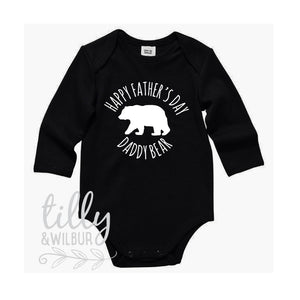 Happy Father's Day Daddy Bear Bodysuit For Baby Boys, Daddy I Love You Onezie, Father's Day Outfit, 1st Father's Day, Best Daddy Ever