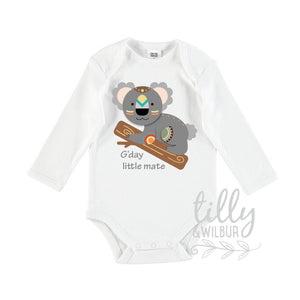 Koala Bear Baby Bodysuit, G'day Little Mate, Baby Shower, New Baby Gift, Newborn Gift, Koala Bear Gift, Australiana, Koala Baby, U-W-BS