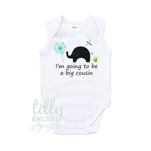 I'm Going To Be A Big Cousin Baby Bodysuit, Big Cousin Shirt With Elephant, Pregnancy Announcement, New Baby Cousin, Baby Clothes, U-W-BS