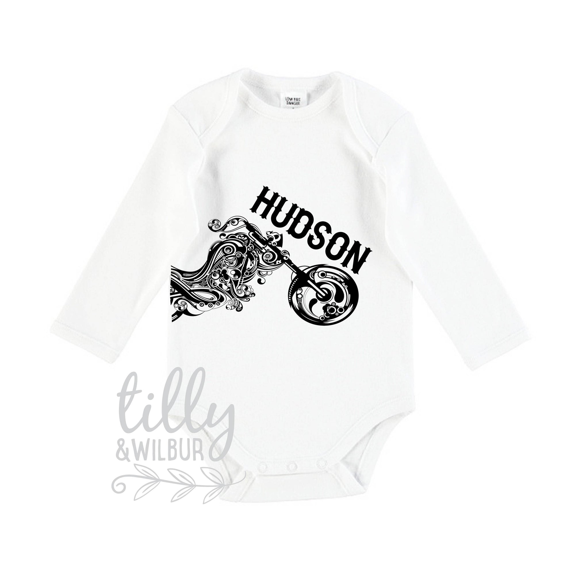 Biker Baby, Dirt Bike Baby, Motorbike Baby, Personalised Baby Bodysuit, Newborn Baby Gift, Biker Gift, Motorcycle, Wanderlust Baby, U-W-BS