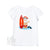 Surfing Santa Personalised Christmas T-Shirt, Aussie Xmas, Australian Summer, Beach Santa With Surf Board, Christmas Overseas, Girls Shirt