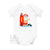 Surfing Santa Personalised Christmas Baby Bodysuit, Aussie Xmas Gift, Australian Summer, Beach Santa With Surf Board, Christmas Overseas,