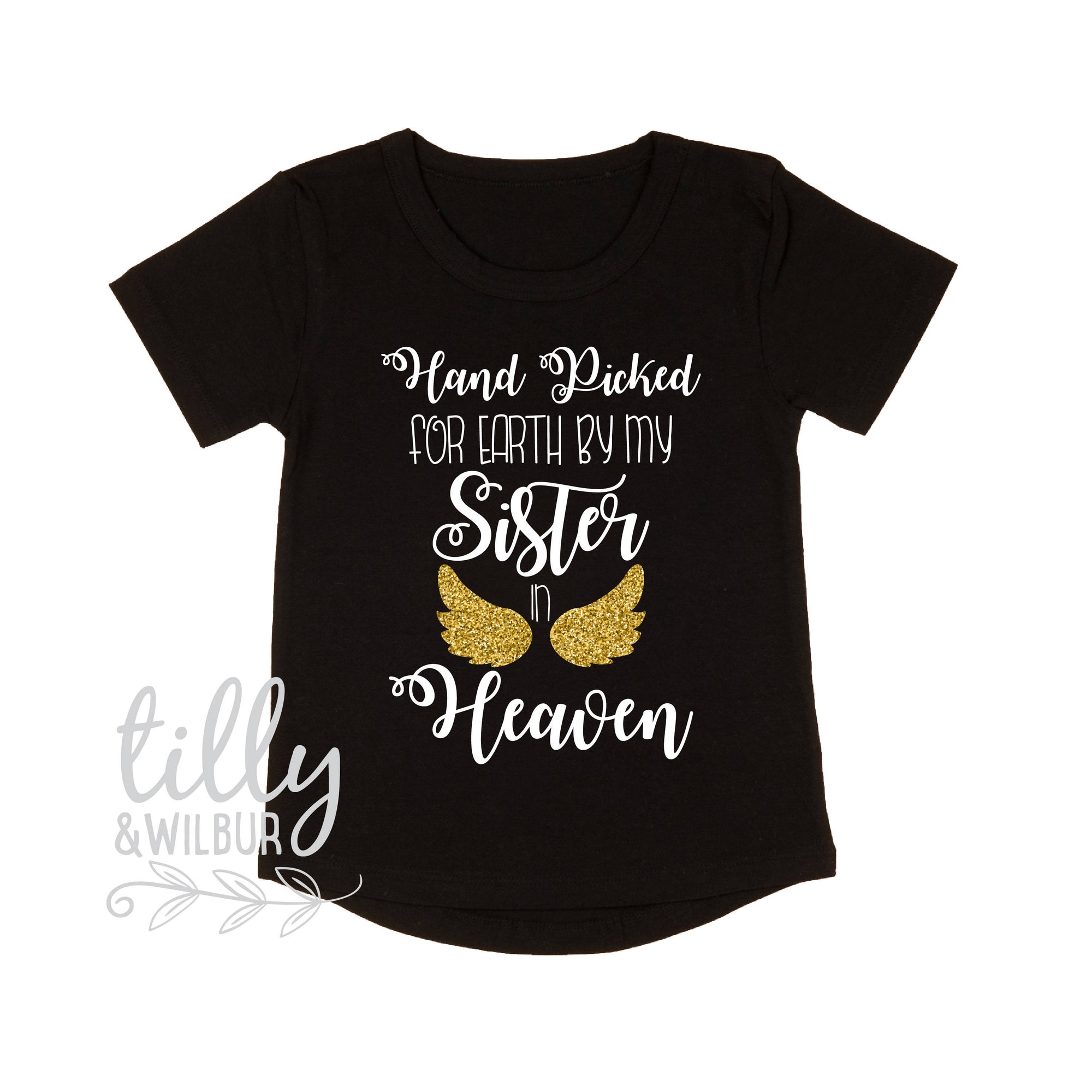 Handpicked For Earth By My Sister Grandma Grandpa Brother In Heaven Baby Bodysuit Or Shirt, Handpicked For Earth Shirt, Heaven Baby