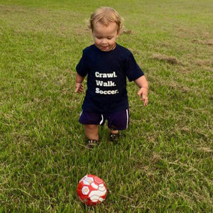 Crawl. Walk. Soccer. T-Shirt For Boys, Crawl Walk Soccer Toddler Tee, Baby Tee, Crawl. Walk. Football Shirt, Personalised Baby T-Shirt