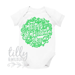 Happy St Patrick''s Day Baby Bodysuit, Happy St Paddy's Day Newborn Outfit, Celebrate All Things Irish, Ireland, Celtic, St Patrick, Paddy