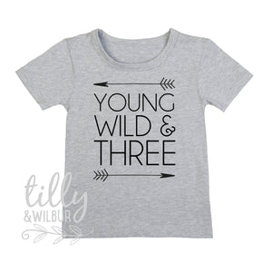 Young Wild And Three Birthday T-Shirt, 3rd Third Birthday T-Shirt For Boys, Third Birthday Gift, Young Wild And 3 T-Shirt, Boys Clothing, 3