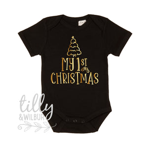 My First Christmas, 1st Christmas Baby Outfit, First Xmas Baby Bodysuit, Unisex Christmas Baby Gift, Newborn Baby First Christmas, Xmas