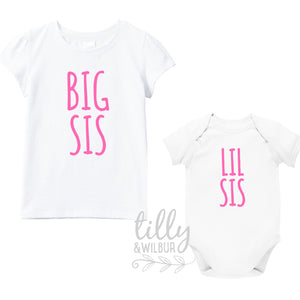 Big Sis Lil Sis Set, Sister Set, Sibling Set, Little Sister Big Sister, Pregnancy Announcement, Sister Gifts, Family Tees, Big Sister Shirt
