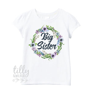 I'm Going To Be A Big Sister T-Shirt For Girls, Pregnancy Announcement Shirt, Personalised Pregnancy Announcement, Floral Big Sister Design