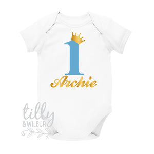 Personalised 1st Birthday Bodysuit, One Birthday Shirt, First Birthday Bodysuit For Boys, 1st Birthday Outfit, Birthday Girl, Little Prince