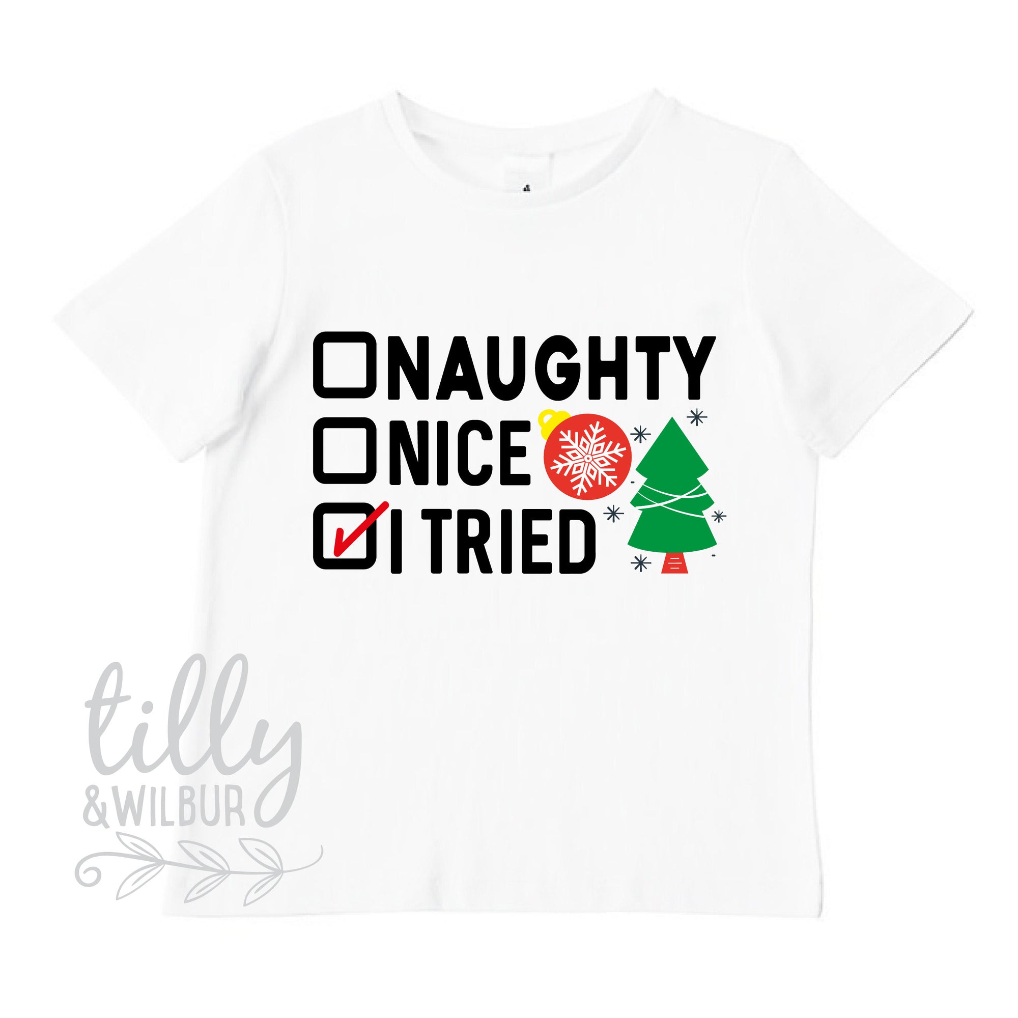 Naughty Nice I Tried Christmas T-Shirt, Xmas T-Shirt, Naughty But Nice, Dear Santa Define Good, Christmas, Boys Christmas T-Shirt, Xmas