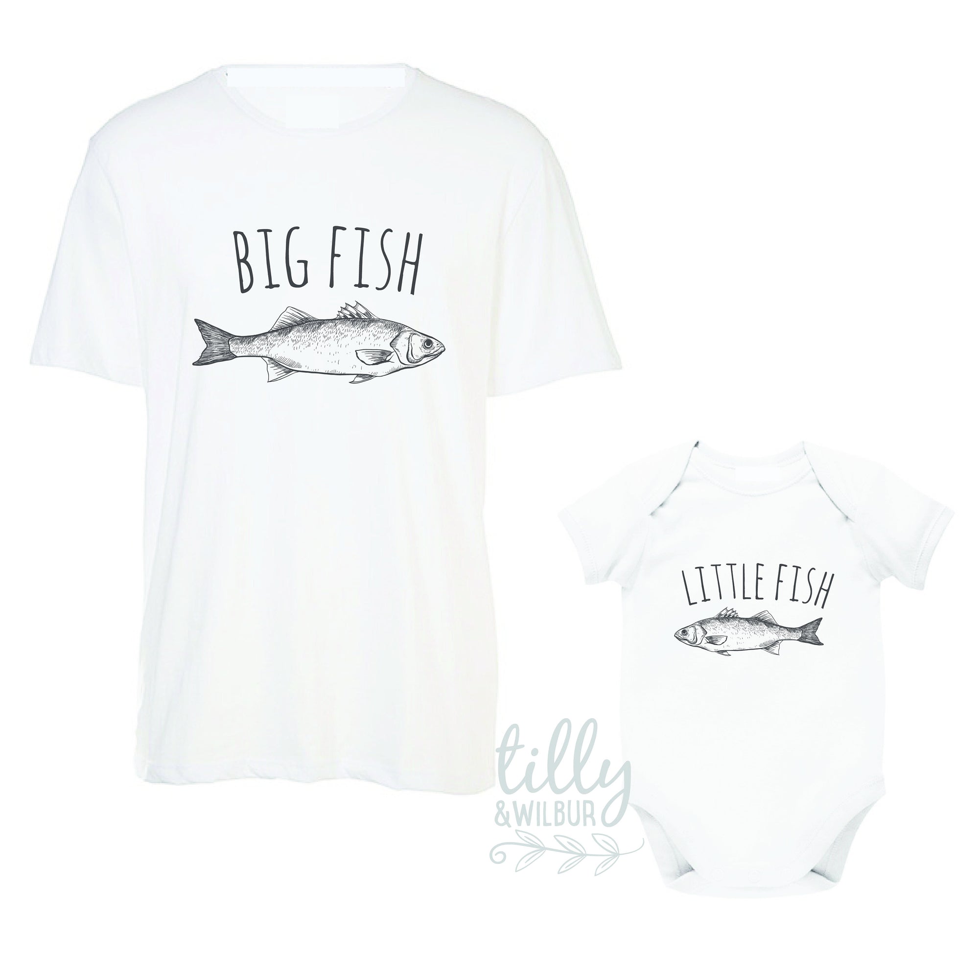 Little Fish Baby Bodysuit Only, Big Fish Little Fish Father Son Matching Shirts, Matching Dad And Baby, Matching Family, Father&#39;s Day Gift