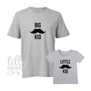 Big Kid Little Kid Matching Shirts, Hipster, Mustache, Father Son, Dad's Little Mate, Little Mate's Dad, Matching Daddy Baby, Father's Day