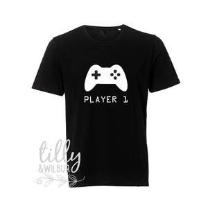Player 1 T-Shirt, Father Son Matching Shirts, Matching Dad Baby, Twin Outfits, Sibling Set, Gaming, Father's Day Gift, Christmas Gift