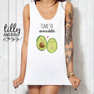 Time To Avocuddle Women's Singlet, Avocado Shirt, Plant Based Clothing, Ladies Clothing, Vegan Shirt, Plant Power, Vegetarian, WFPB