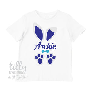 Personalised Easter T-Shirt For Boys, Bunny Ears And Feet, Easter T-Shirt, Boys Easter Gift, Boys Easter Shirt, Hip Hop Boys Easter Clothing