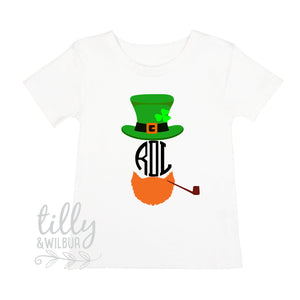 St Patrick&#39;s Day Personalised Boy&#39;s T-Shirt, St Patrick&#39;s Day Shirt Personalised With Monogram Initials, Happy St Paddy&#39;s Day, Irish, Celts