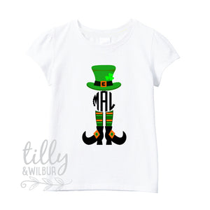 St Patrick's Day Personalised Girls T-Shirt, St Patrick's Day Shirt Personalised With Monogram Initials, Happy St Paddy's Day, Irish, Celts