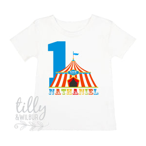 One Personalised Boys 1st Birthday T-Shirt, 1st Birthday Gift, First Birthday Tee, Circus Birthday Theme, 1st Birthday Cake Smash T-Shirt