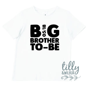 Big Brother To Be T-Shirt With Due Date, Big Brother Shirt, I'm Going To Be A Big Brother, Pregnancy Announcement, Big Bro, Boys Clothing