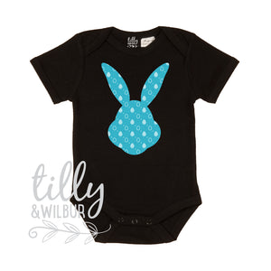 Patterned Easter Bunny Baby Bodysuit For Boys, First Easter One-Piece, Newborn Easter Gift, 1st Easter, Baby's 1st Easter, Bunny Rabbit