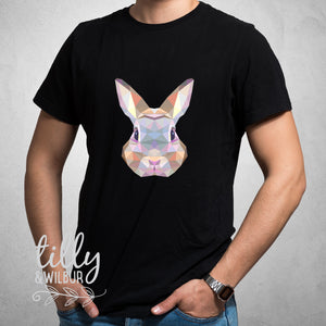 Rabbit Easter T-Shirt For Men, Geometric Rabbit Shirt, Easter T-Shirt, Dad Easter Gift, Men's Easter Shirt, Hip Hop Men's Clothing Bunny