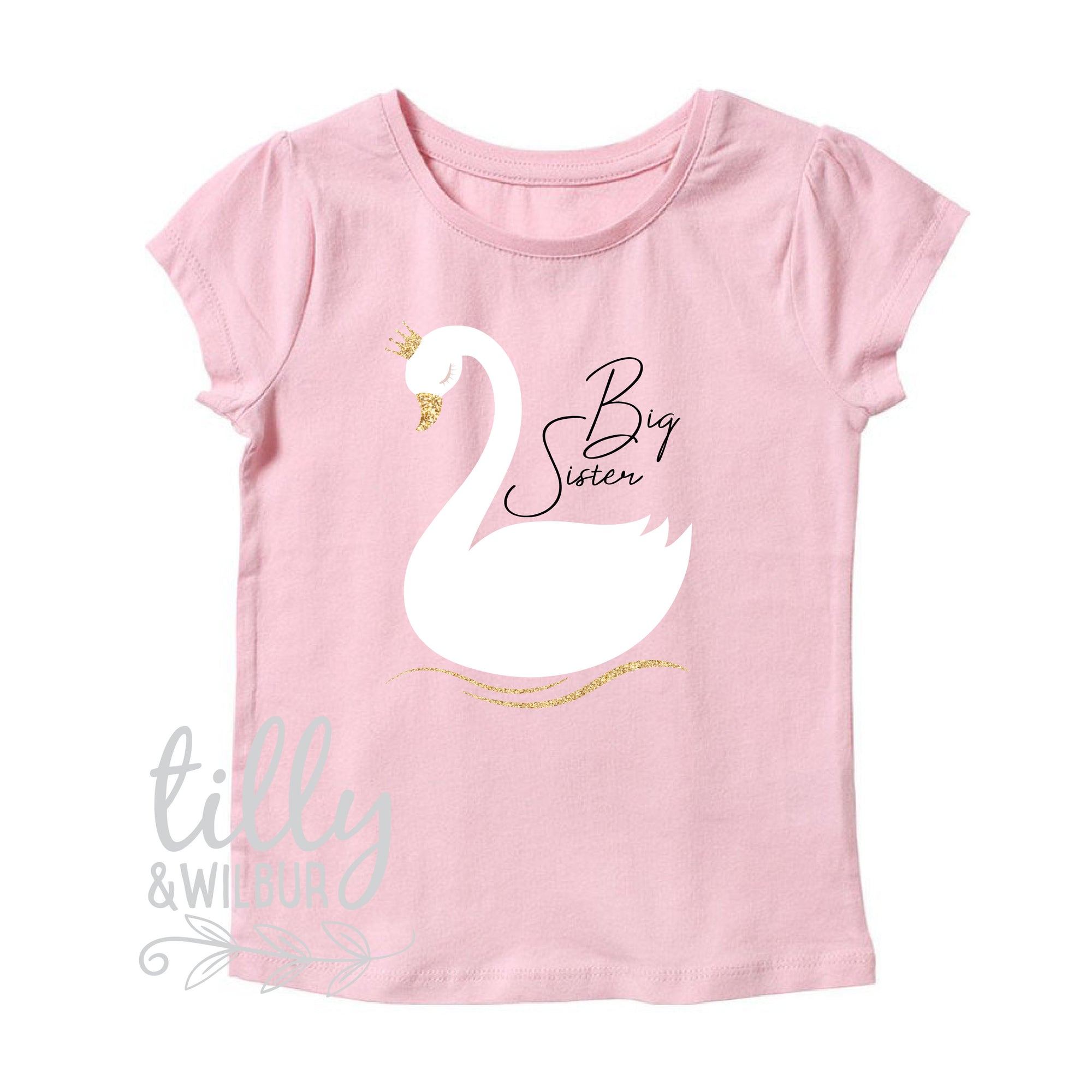 I'm Getting Promoted To Big Sister Girl's T-Shirt, Big Sister T-Shirt, I'm Going To Be A Big Sister, Big Sister Swan, Pregnancy Announcement