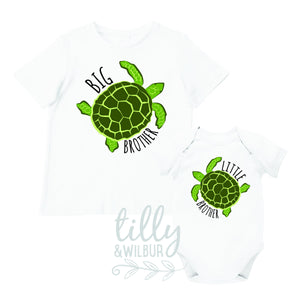 Big Brother Little Brother Turtle Set, Big Brother Little Brother Set, Matching Brother T-Shirts, Newborn Baby Gift, Pregnancy Announcement