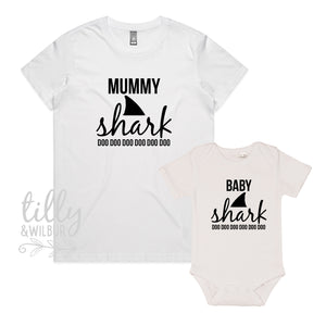 Mummy Shark Do Do Do Do Do Do Baby Shark Mummy Baby Matching Set, Mummy Shark Baby Shark, Mothers Day Gift, Mummy And Me, Shark Dance, Mini