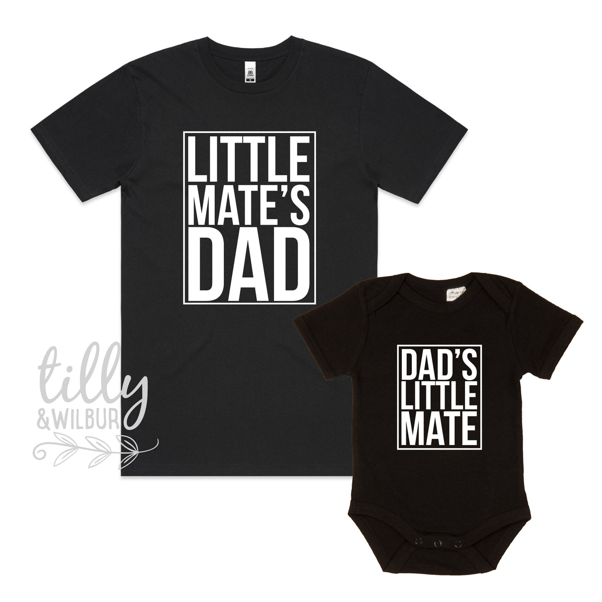 Little Mate&amp;#39;s Dad, Dad&amp;#39;s Little Mate Matching Father&amp;#39;s Day Shirt And Baby Bodysuit, Father And Son Matching Outfits, First 1st Father&amp;#39;s Day
