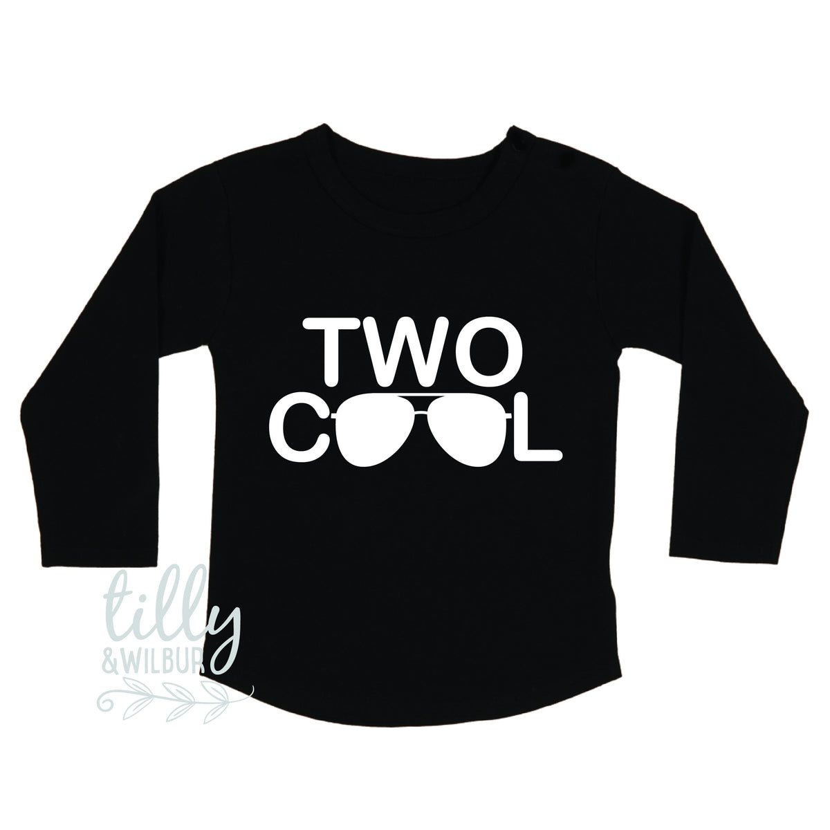 Two Cool Boys Birthday T-Shirt, Two Cool Shirt, 2 Year Old Boy, Second Birthday Gift, 2nd Birthday Present, 2nd Birthday, Sunglasses, Long