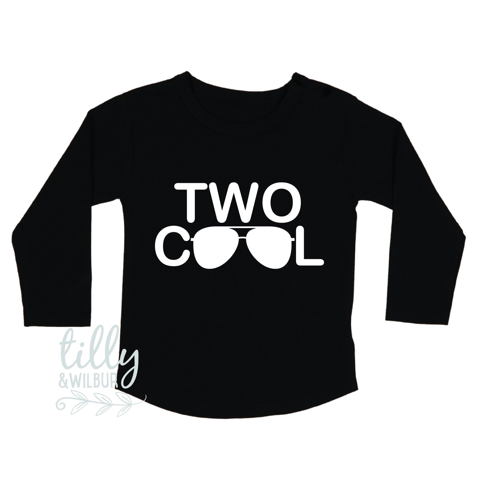 Two Cool Boys Birthday T-Shirt, Two Cool Shirt, 2 Year Old Boy, Second Birthday Gift, 2nd Birthday Present, 2nd Birthday, Sunglasses, Long