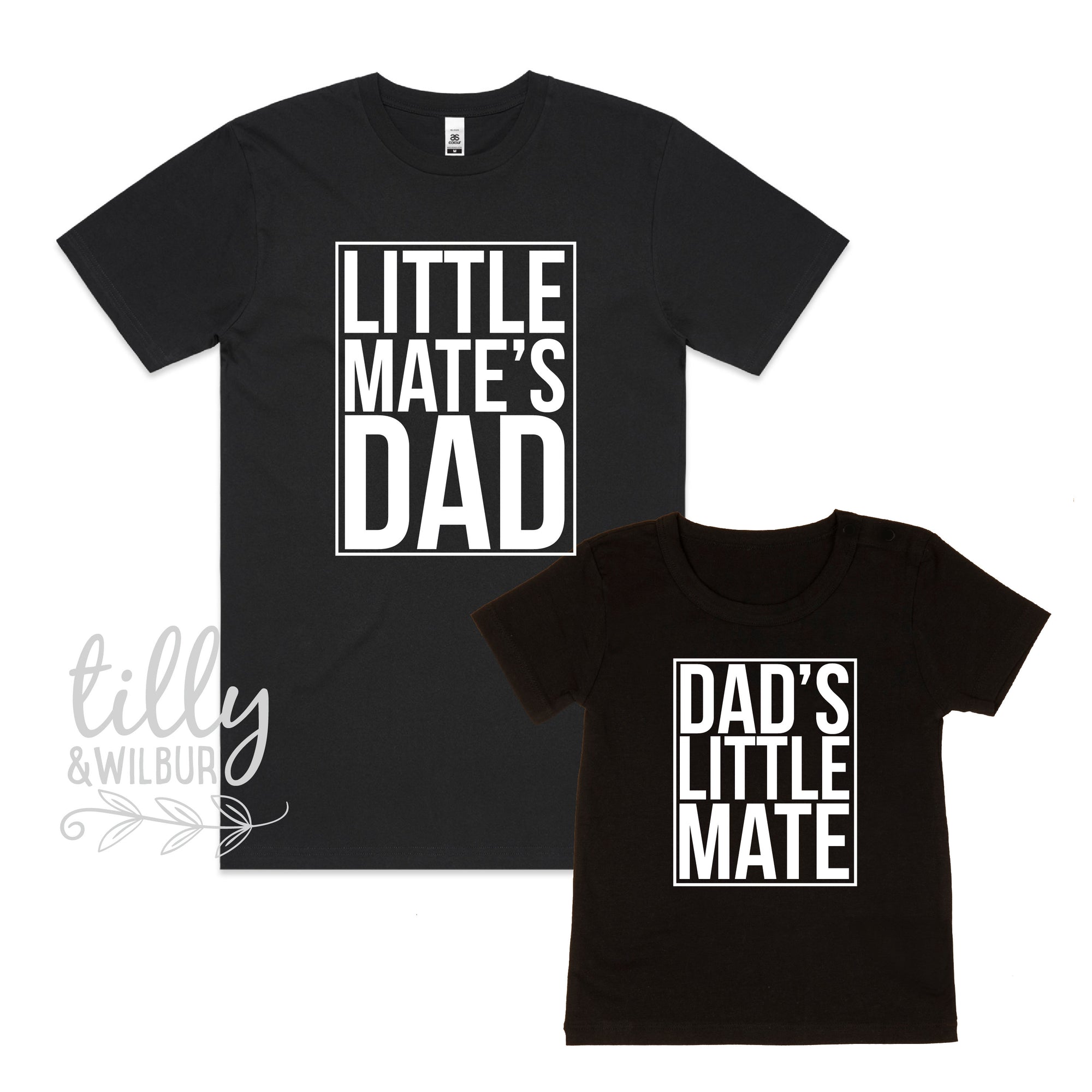 Little Mate&#39;s Dad, Dad&#39;s Little Mate Matching Father&#39;s Day T-Shirts, Father And Son Matching Shirts, First 1st Father&#39;s Day Gift, Dad Tee